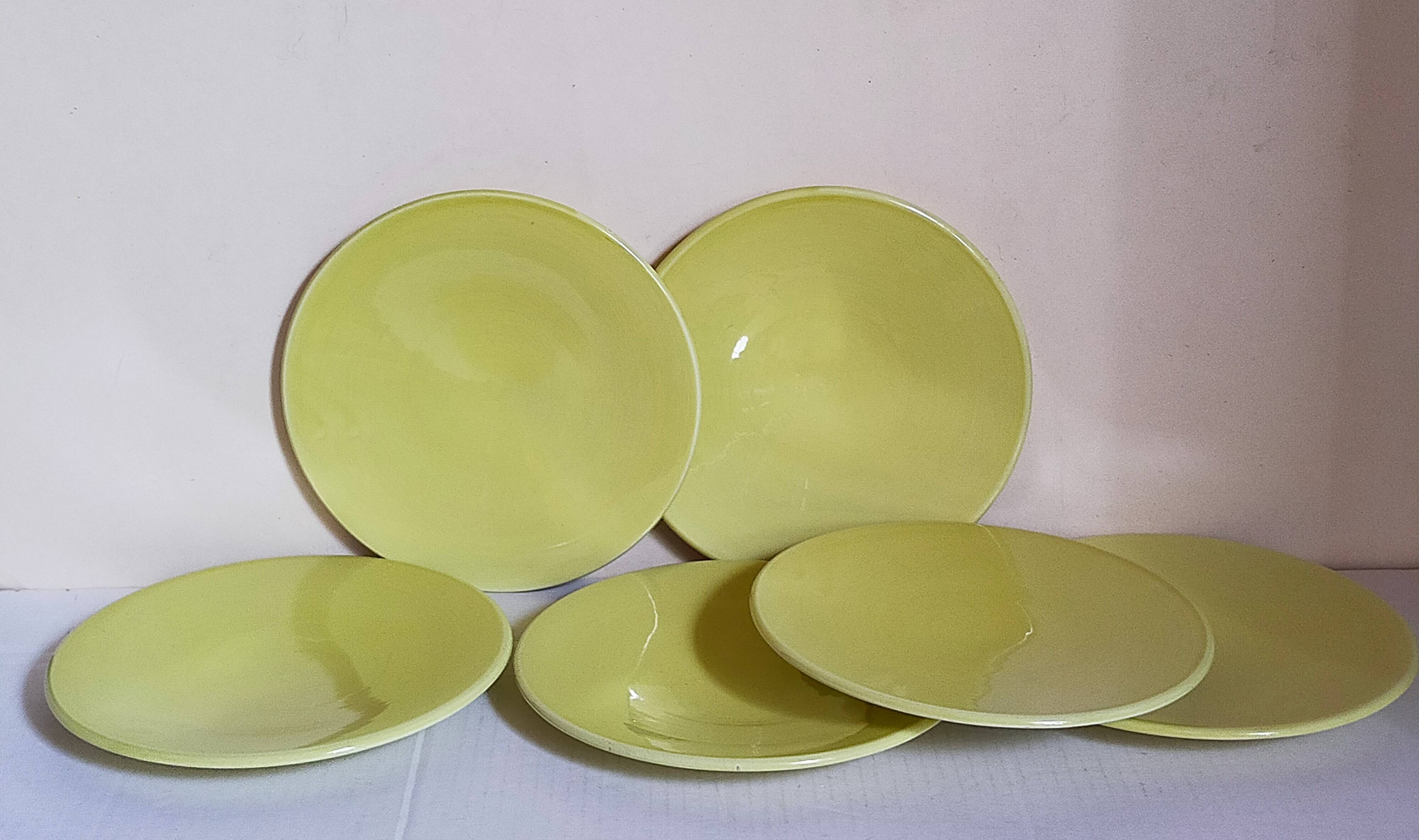 Six vintage Czech ceramic dessert plates