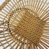 1960s mid century armchair bamboo wicker with hairpin legs