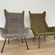 Pair of design fibreglass wing chairs by Miroslav Navratil, 1970s