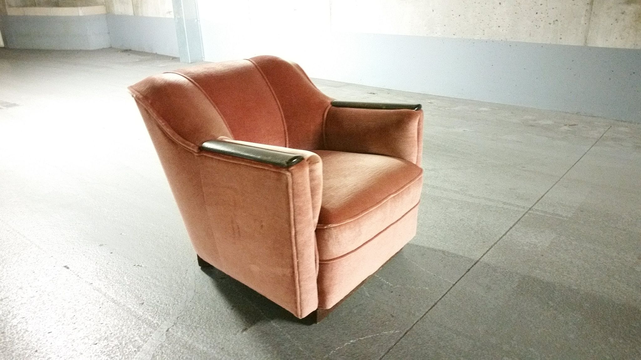 Fauteuil club art deco années 30/40 à système tablettes