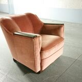Fauteuil club art deco années 30/40 à système tablettes