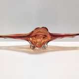 Rusty Orange Sommerso Murano Glass Bowl / Centerpiece, Italy