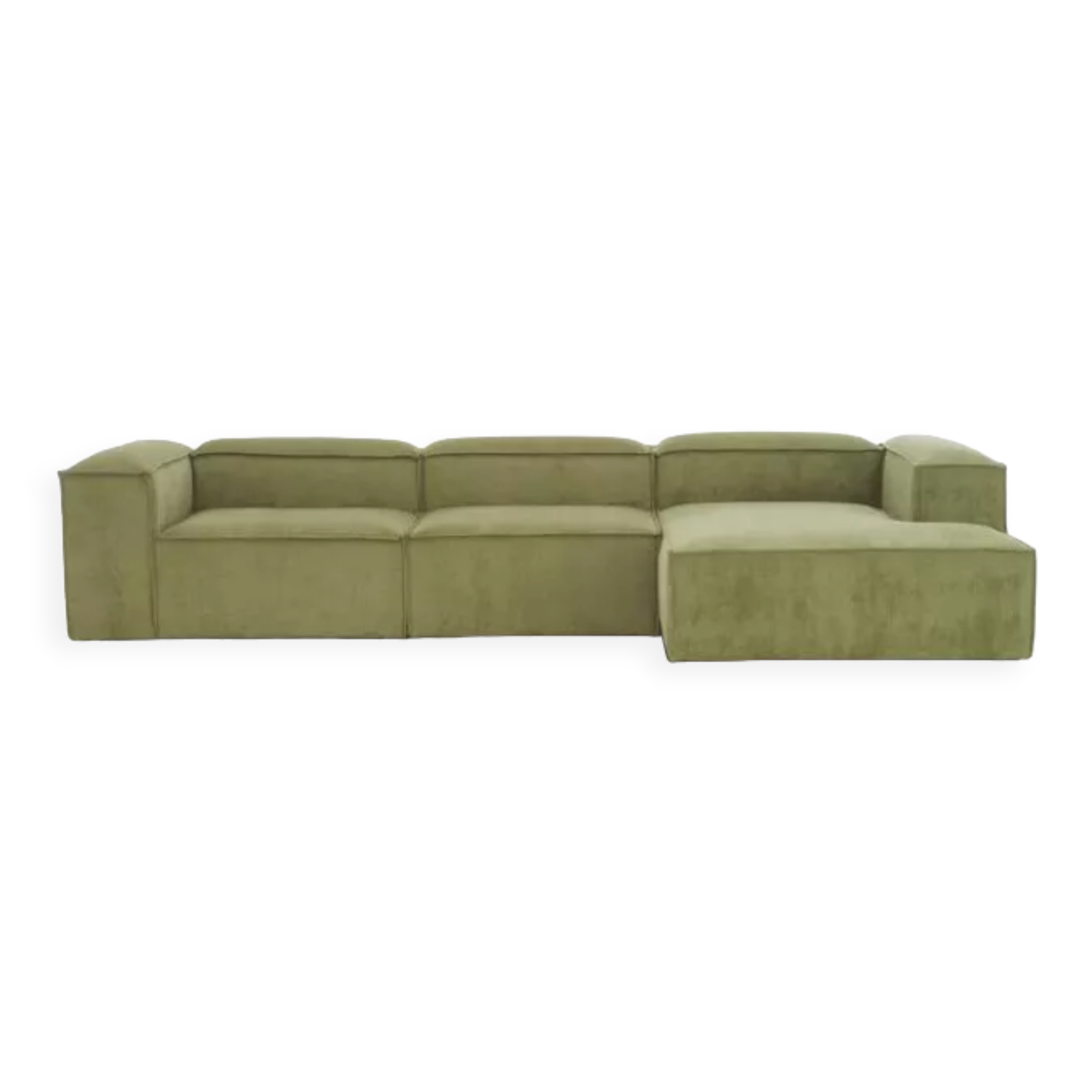 Lennon green corduroy modular corner sofa