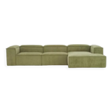Lennon green corduroy modular corner sofa