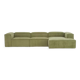 Canapé d'angle modulable velours côtelé vert Lennon