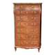 Sumptuous curved weekender in veneered wood in Louis XV style.