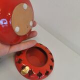 Pair of candle holders from the 1960s-1970s, crafted in red ceramic