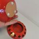 Pair of candle holders from the 1960s-1970s, crafted in red ceramic