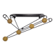 Black and yellow wall coat rack, France