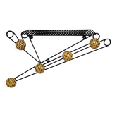 Black and yellow wall coat rack, France