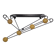 Black and yellow wall coat rack, France