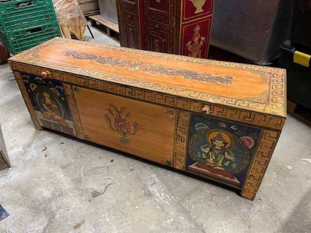 large hand-painted Indonesian chest