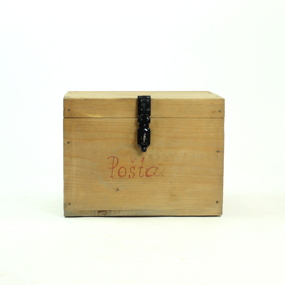 Vintage wooden post box, Czechoslovakia 1960