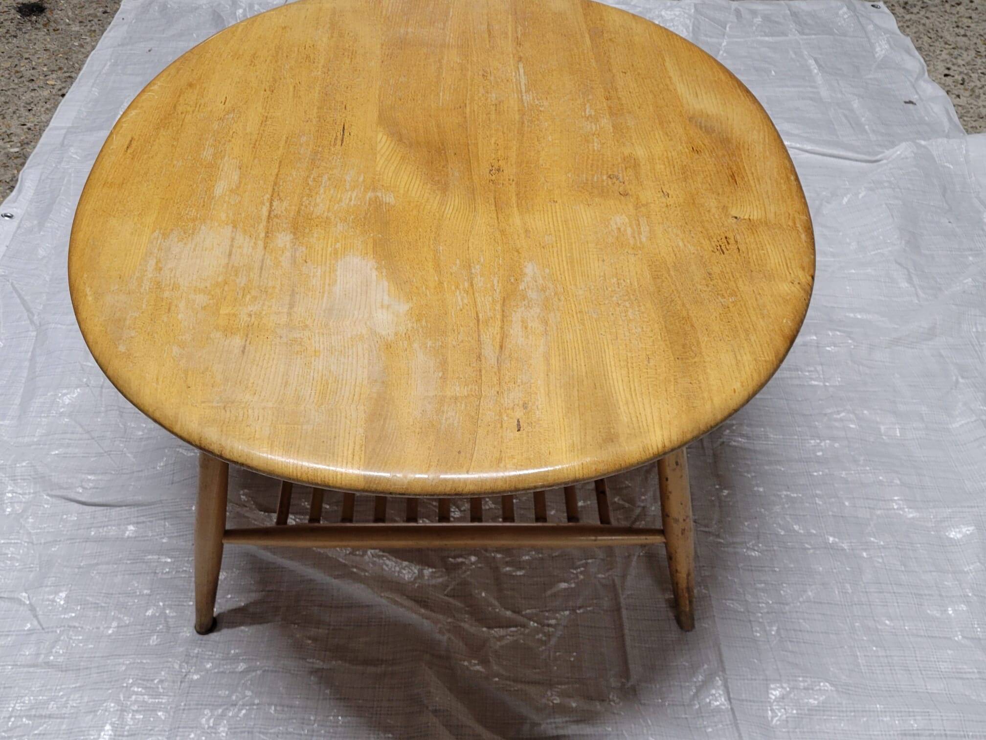 Oval wooden coffee table Ercol