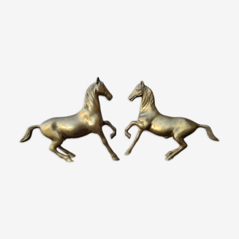 Pair of brass horses