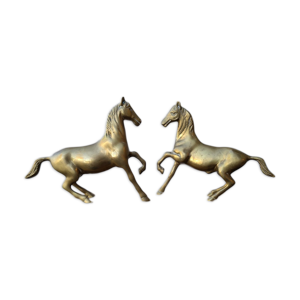 Paire de chevaux en laiton