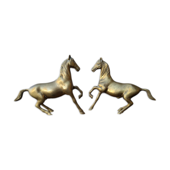 Pair of brass horses