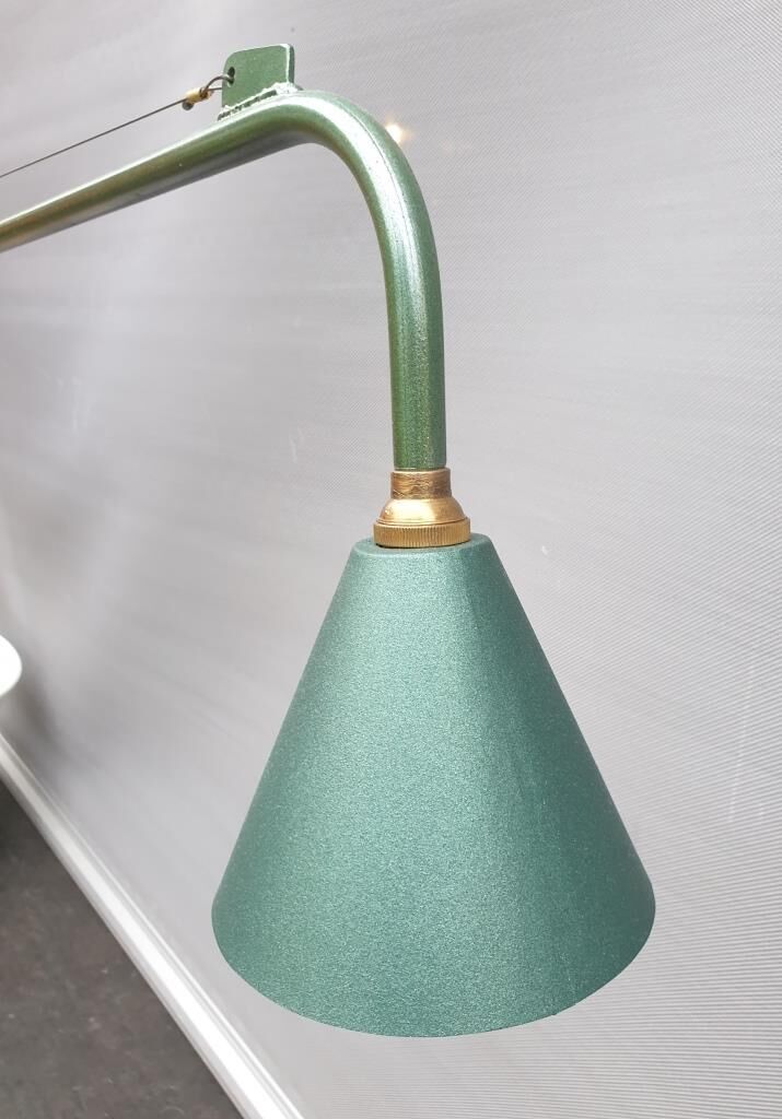 Metal green conical wall lamp