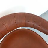 Vintage Italian armchair Giotto Stoppino for Kartell in chrome and skai from the 70s