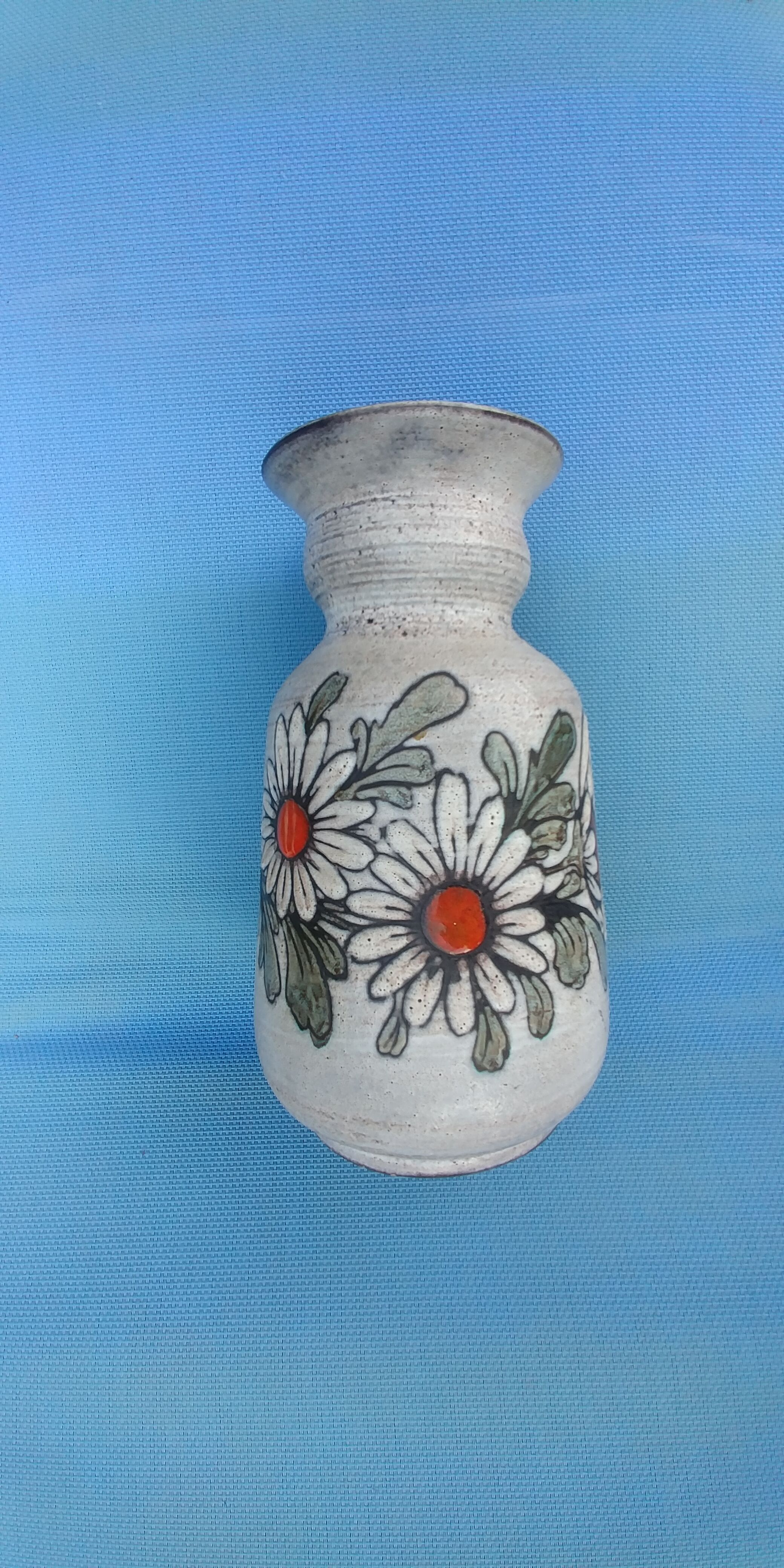 Vase Saint Paul Vallauris signed by Jacques Fonck and Jean Matéo Vintage decoration flowers 70s.