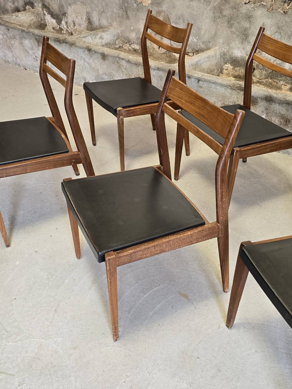 6 Scandinavian style teak chairs 1960