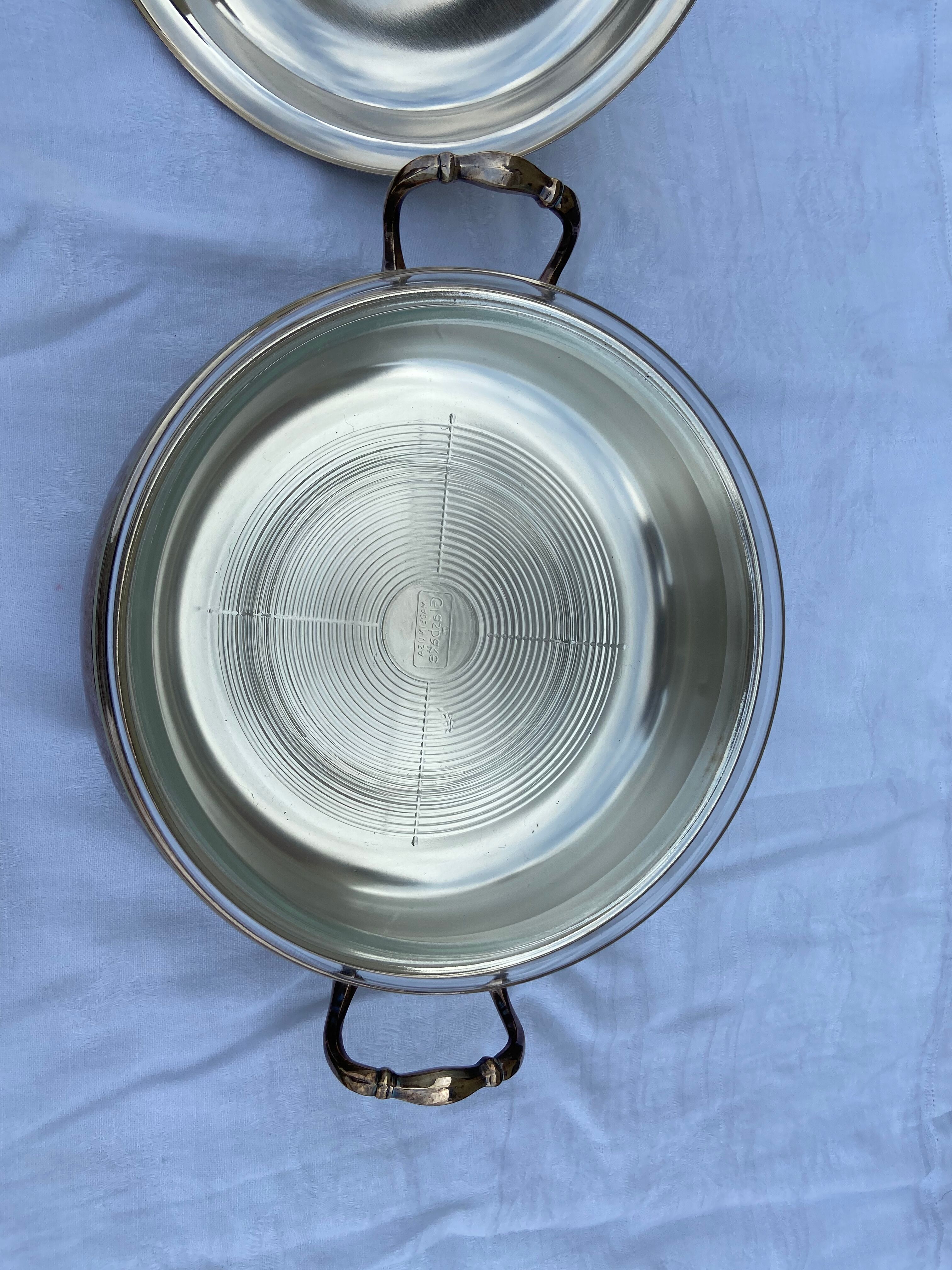 Silver-plated metal vegetable tureen