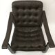 Mid-century design OY BJ Dahlqvist AB Dark Brown Leather safari lounge chai