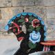 Painted wooden rocking horse