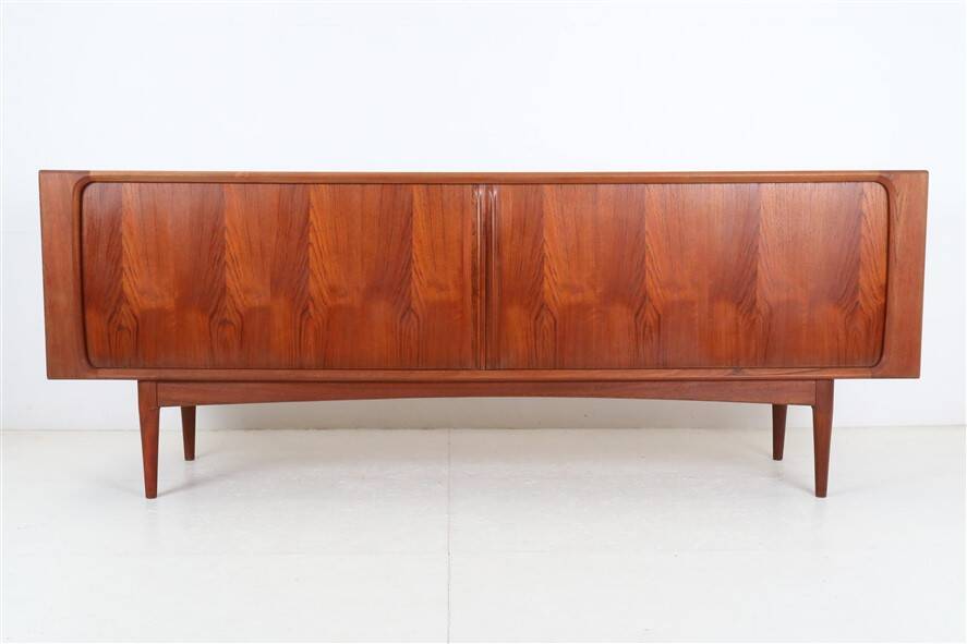 Bernhard Pedersen & Søn teak sideboard with tambour doors / Danish Mid-Century Modern design / 1960s