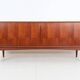 Bernhard Pedersen & Søn teak sideboard with tambour doors / Danish Mid-Century Modern design / 1960s