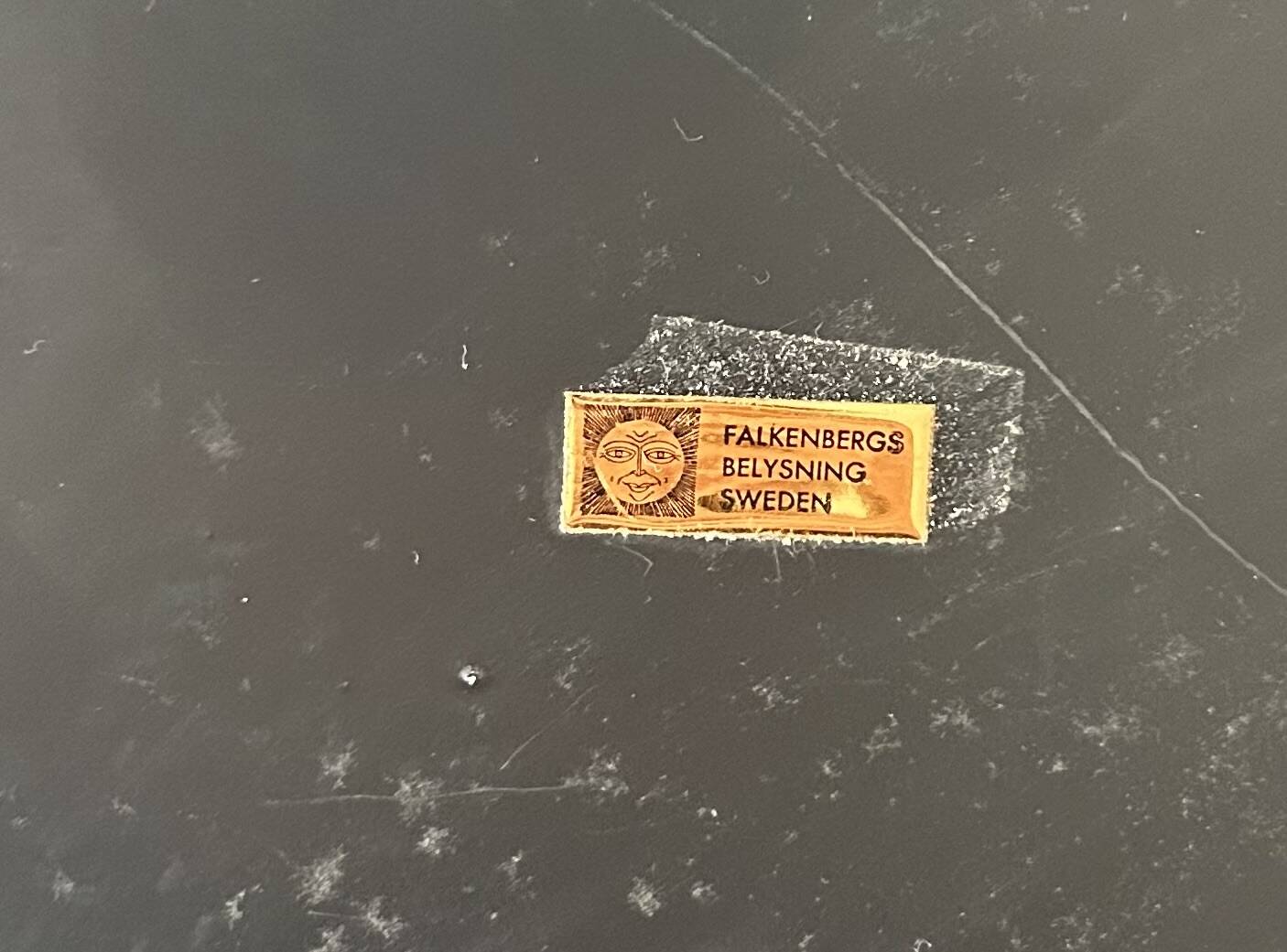 Vintage Falkenbergs wall lamp, black and white metal, Sweden 1960s