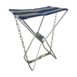Blue and white folding camping stool, 50s