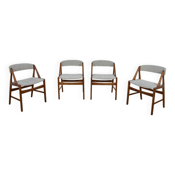 4 chaises de salle à manger en teck, Danemark années 1960