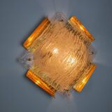 XXL frosted wall lamp by Kalmar, Murano glass, Austria, 1970