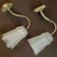Pair of Art Deco wall sconces in frosted molded glass