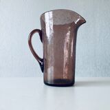 Blown glass pitcher, bubbled