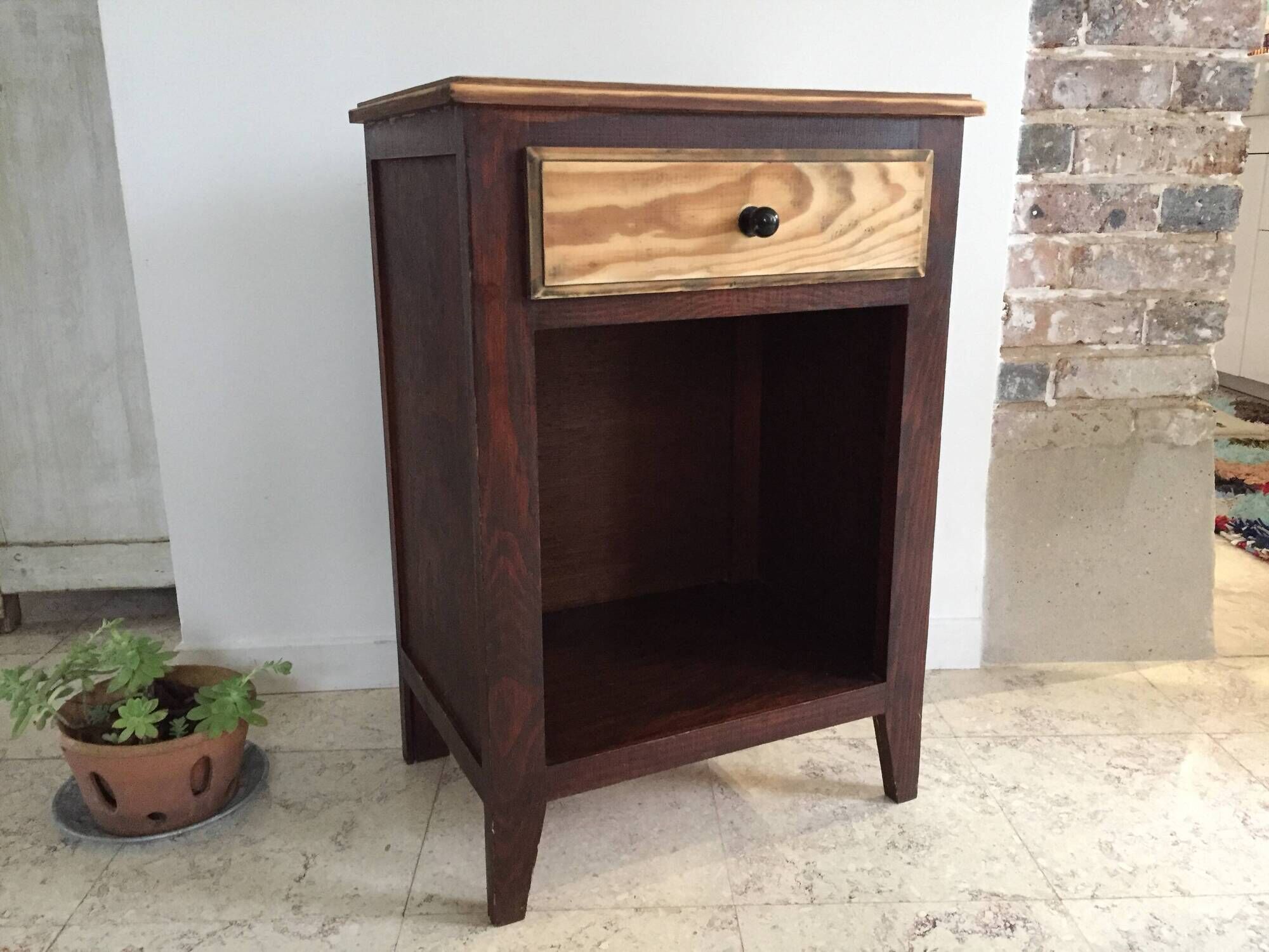 Vintage Bedside Table Compass Legs