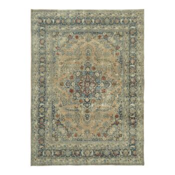 Hand-Knotted Anatolian Vintage 1970s 315 cm x 425 cm Beige Wool Carpet