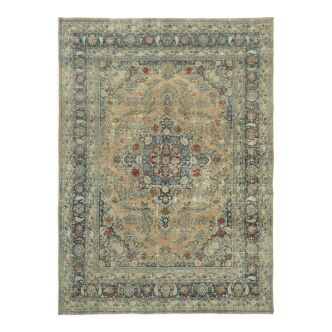 Tapis de laine beige noué à la main vintage années 1970 315 cm x 425 cm