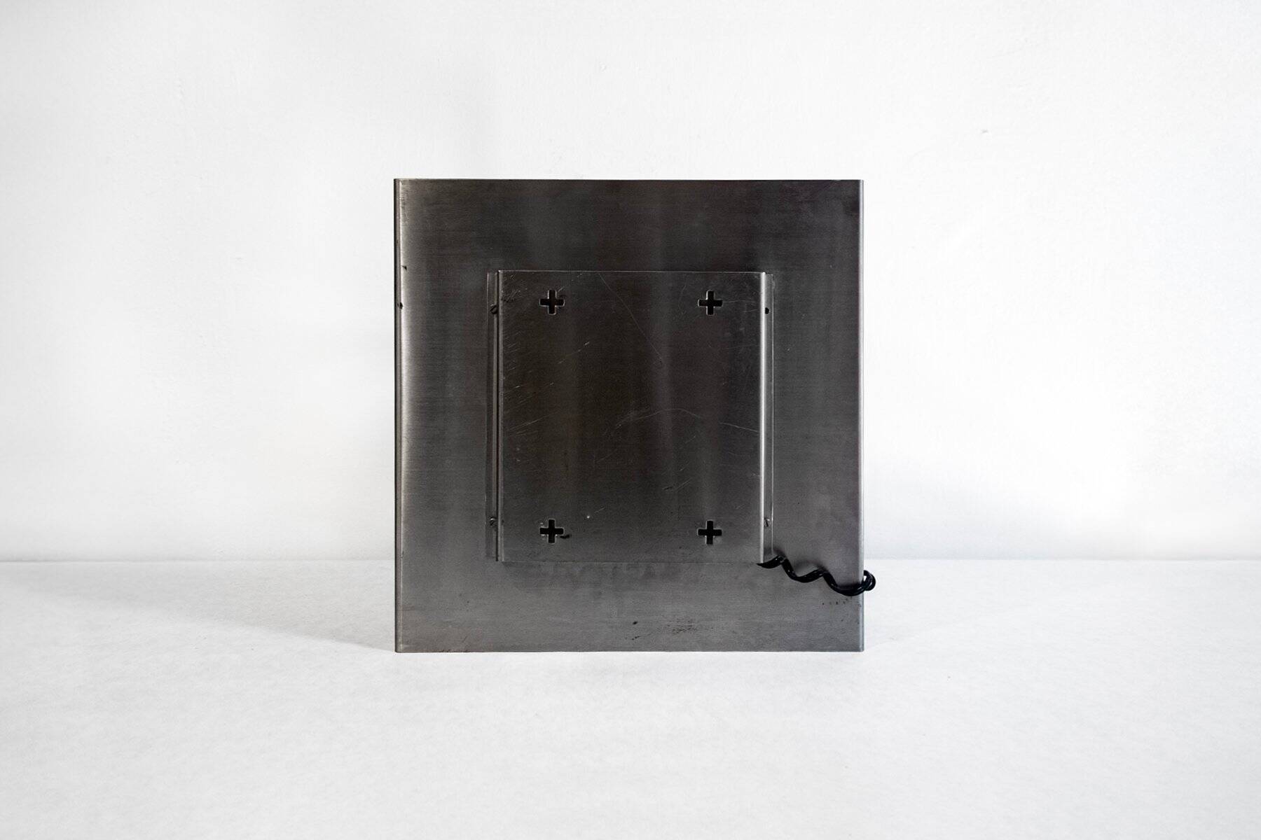 Sculptural lamp with four lights in steel by Roche Bobois, France, 1970s.