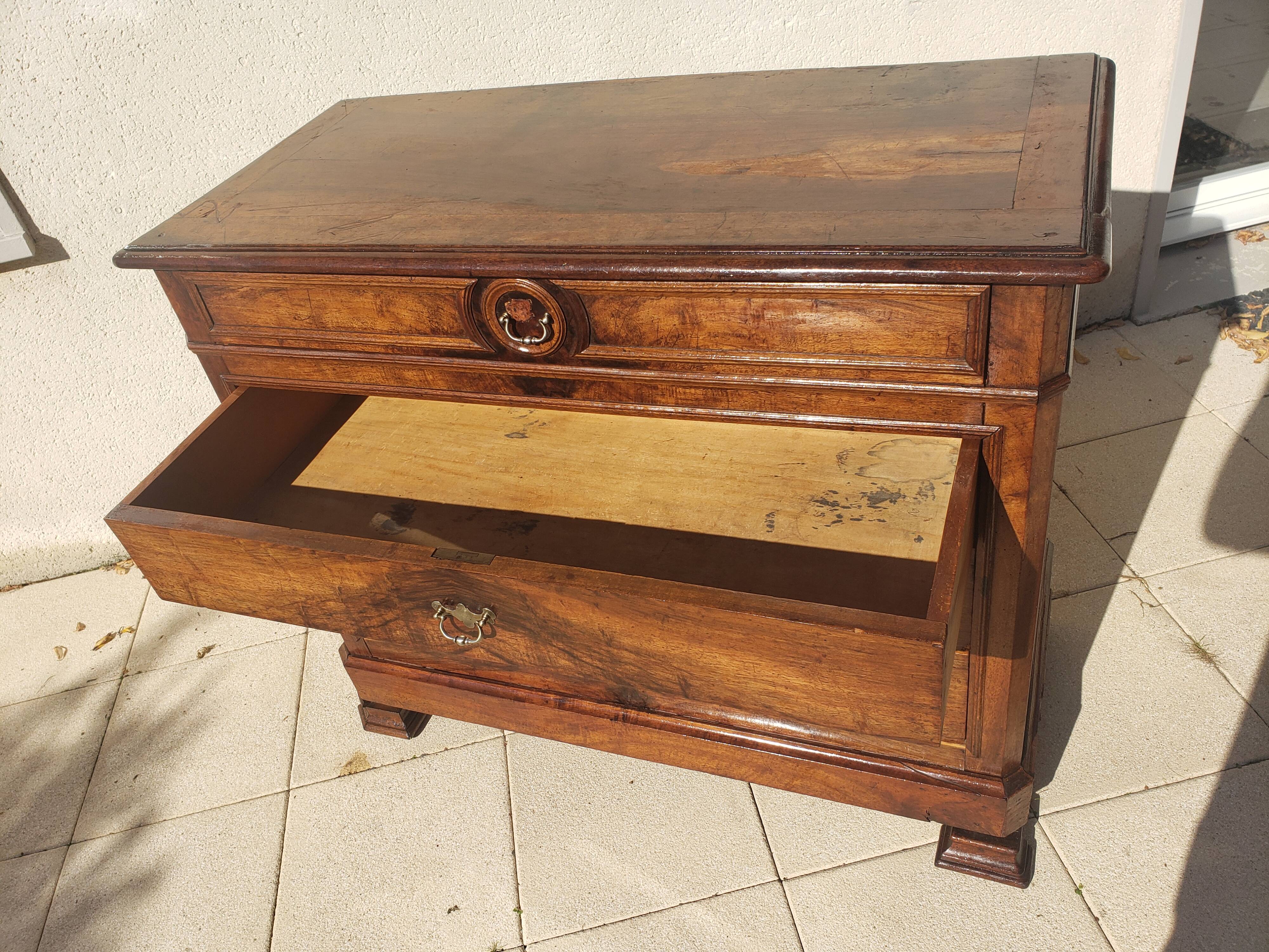 Antique Louis Philippe walnut chest of drawers