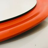 Red circular wall mirror 45x45cm Germany 1970s