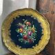Round painted wooden platter