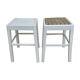 Paire de tabourets en bois patine blanche d'origine