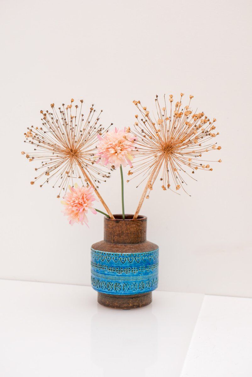 Vintage Rimini Blue Ceramic Vase by Aldo Londi for Bitossi, Italy, 1960s