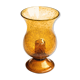 Organic amber bubble glass candle holder, 70s