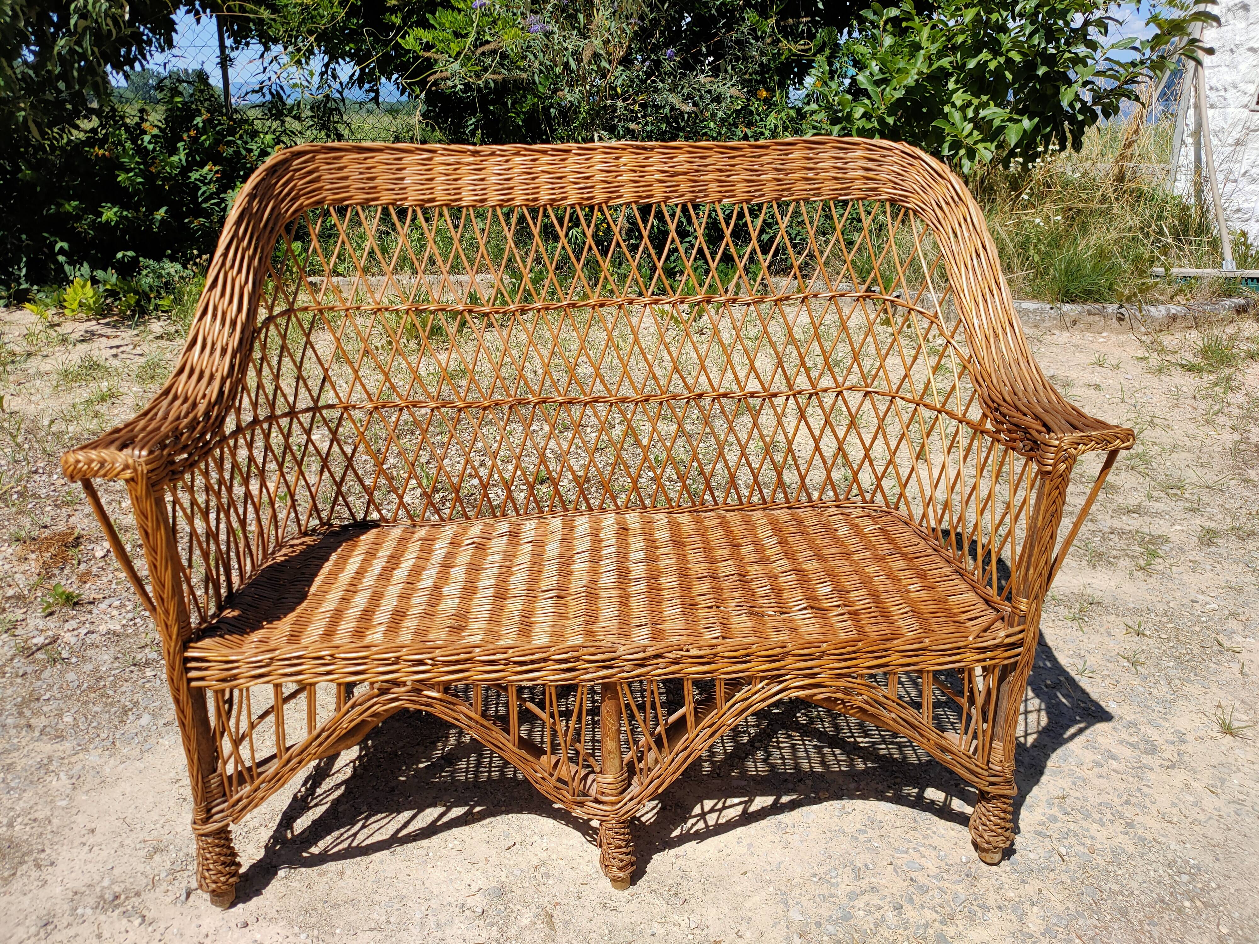 Rattan bench
