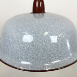 Industrial Factory Grey Enamel Ceiling Lamp, 1960s