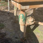 Painted wooden stretcher chair