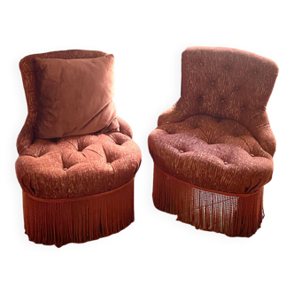 Period terracotta armchairs